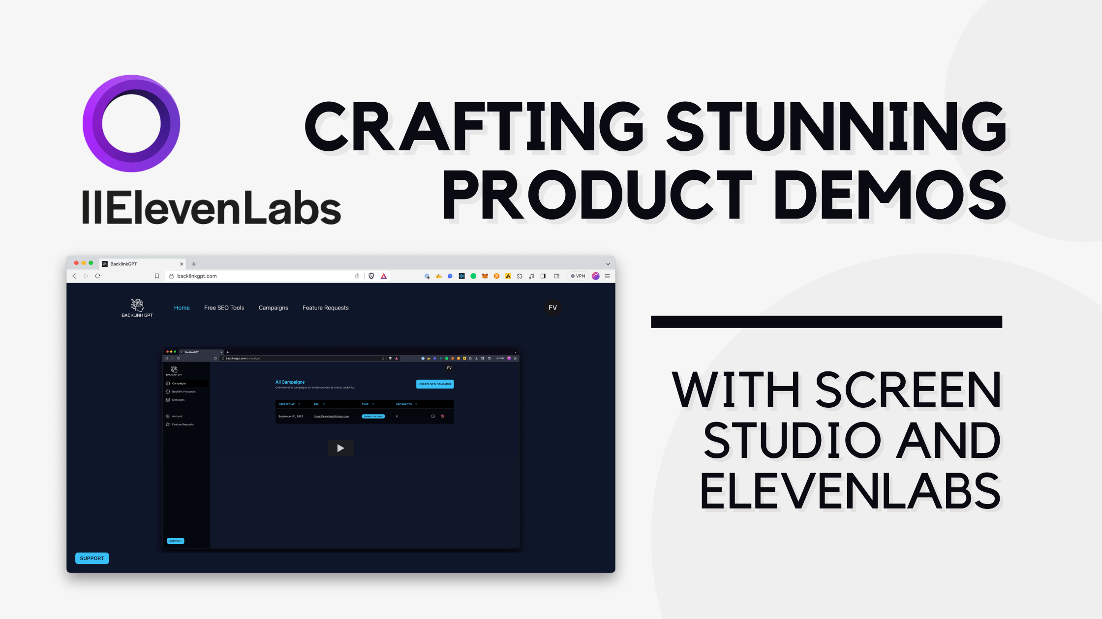 Cover image for Crafting Stunning Product Demos: A Guide to Using Screencast & Elevenlabs