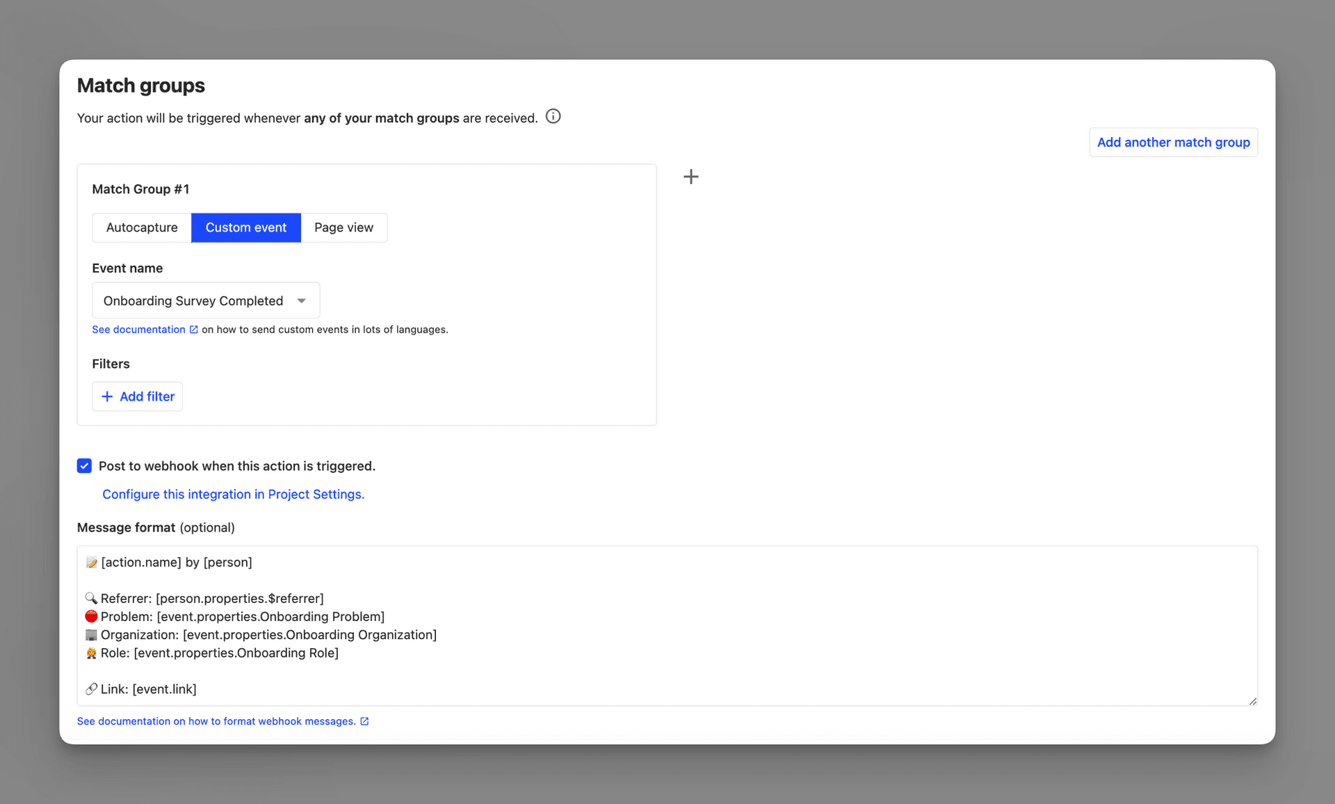 PostHog Webhook Setup